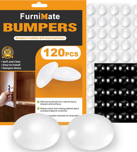 Cabinet Door Bumper, Cabinet Bumpers Clear 120PCS, Cabinet Stoppers Rubber, Cabinet Cushion Drawer Stops, Rubber Cabinet Door Bumpers Sound Dampening 3/8 Inch